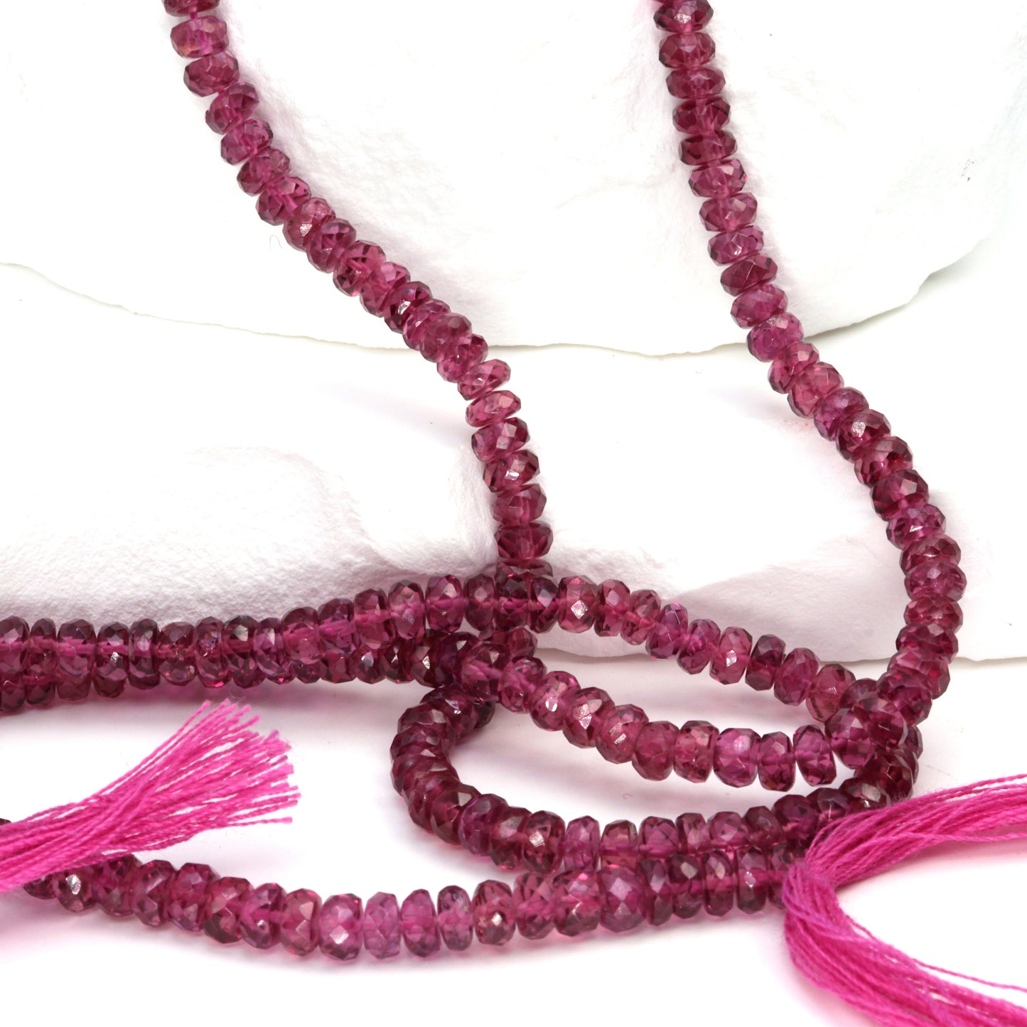 AAA Rhodolite Garnet 4mm Faceted Rondelles