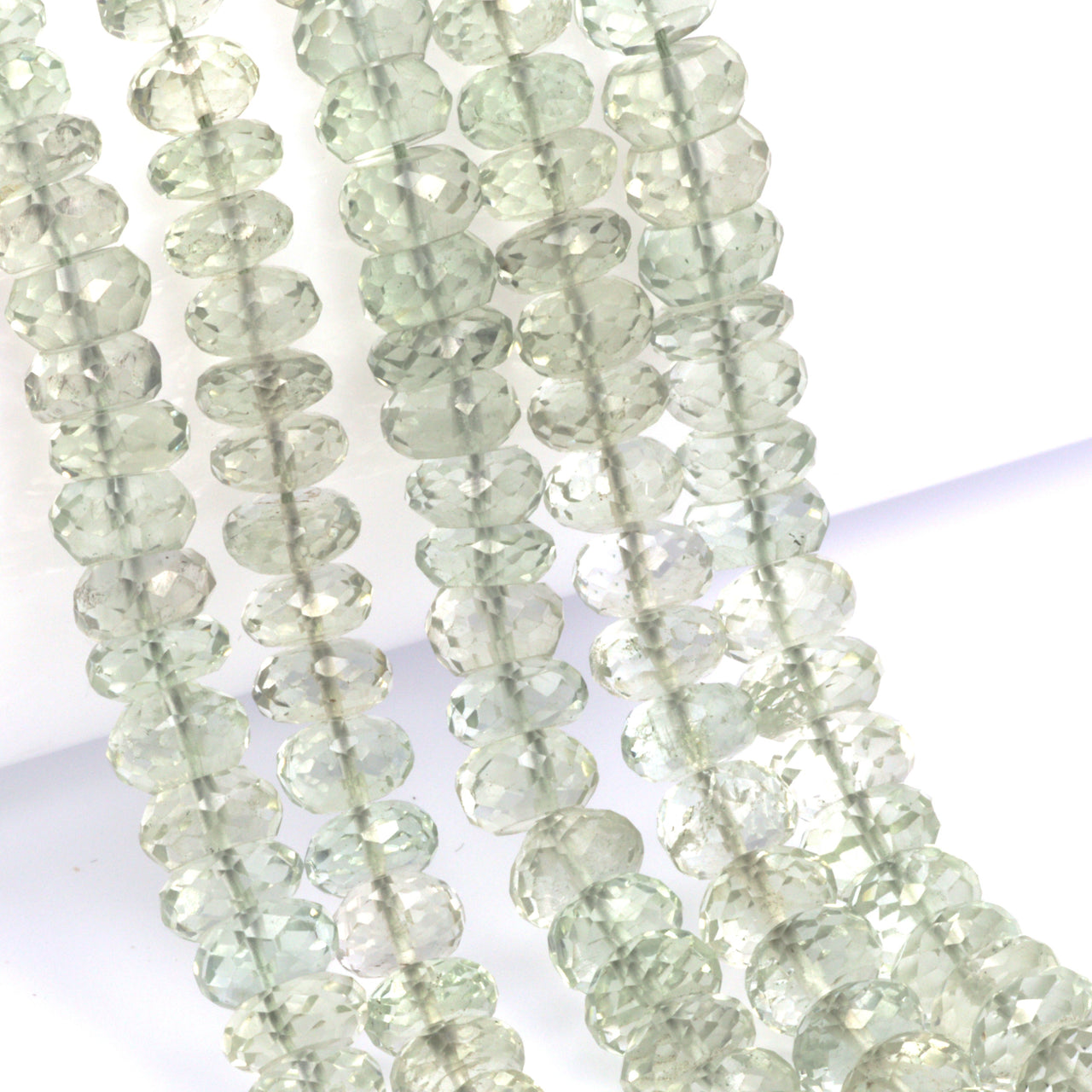 Green Amethyst 7mm Faceted Rondelles