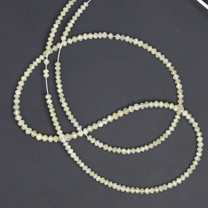 Taupe Diamond 2.1mm - 2.5mm Hand Faceted Rondelles Bead Strand