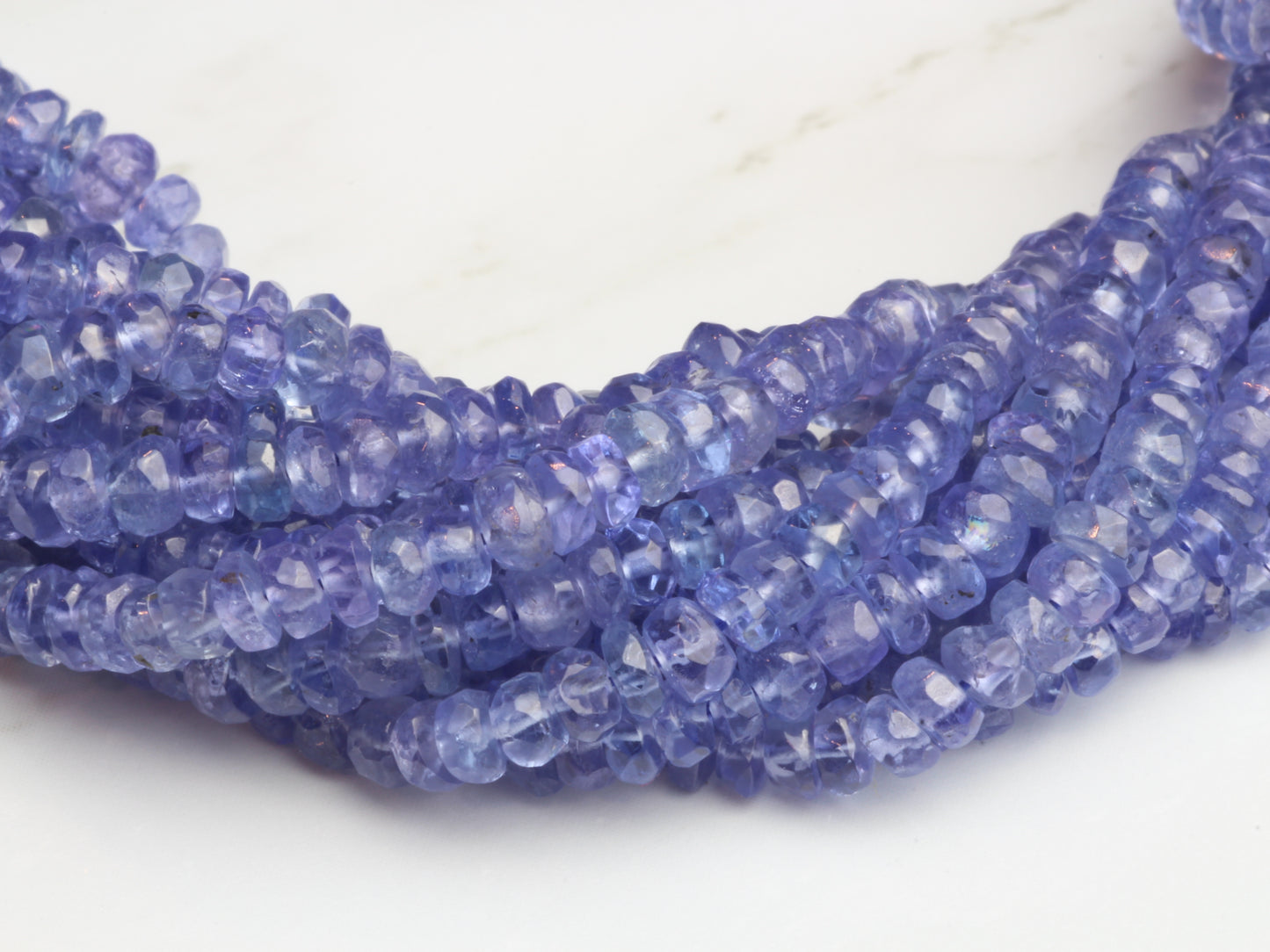 Blue Tanzanite 3mm Faceted Rondelles