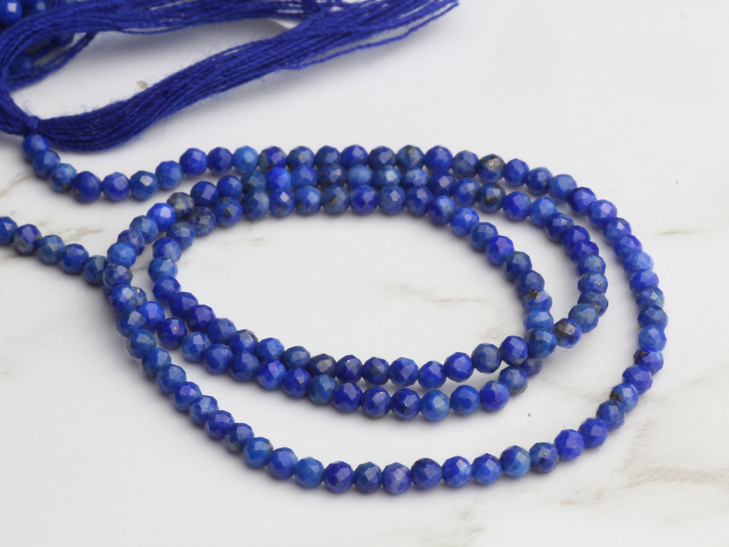Lapis Lazuli 2mm Faceted Rounds Bead Strand