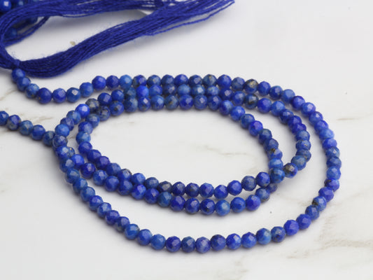 Lapis Lazuli 2mm Faceted Rounds Bead Strand