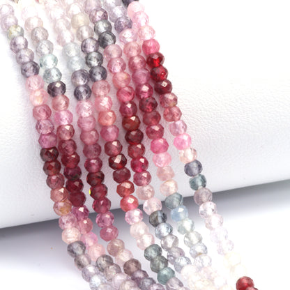 Multi Spinel 3mm Faceted Rondelles Bead Strand
