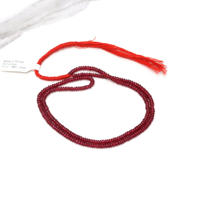 Red Ruby 2.75mm Smooth Rondelles