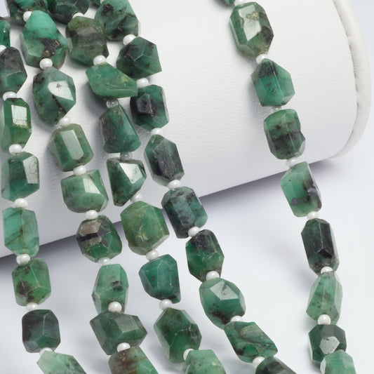 Emerald 10x8mm Faceted Nuggets