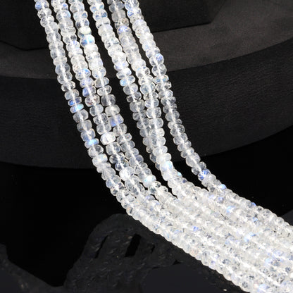 AA Rainbow Moonstone 4.5mm Faceted Rondelles Bead Strand