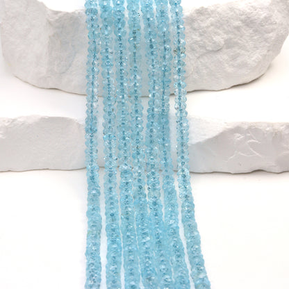 Sky Blue Topaz 4mm Faceted Rondelles