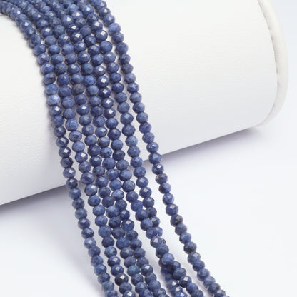 Cornflower Blue Sapphire 3mm Faceted Rondelles