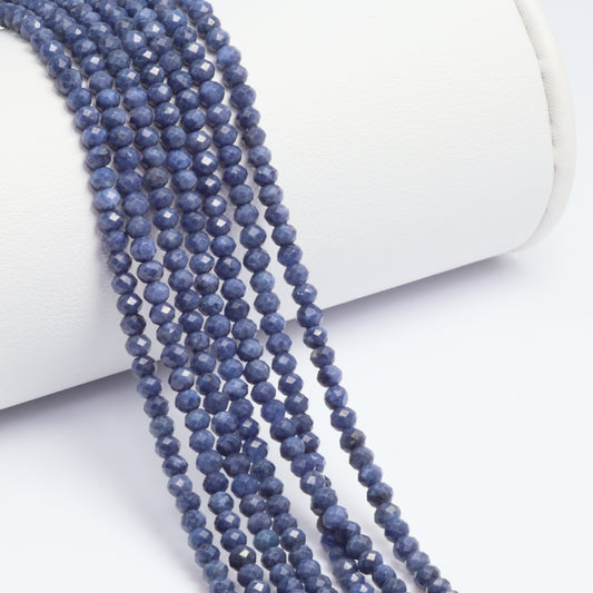 Cornflower Blue Sapphire 3mm Faceted Rondelles