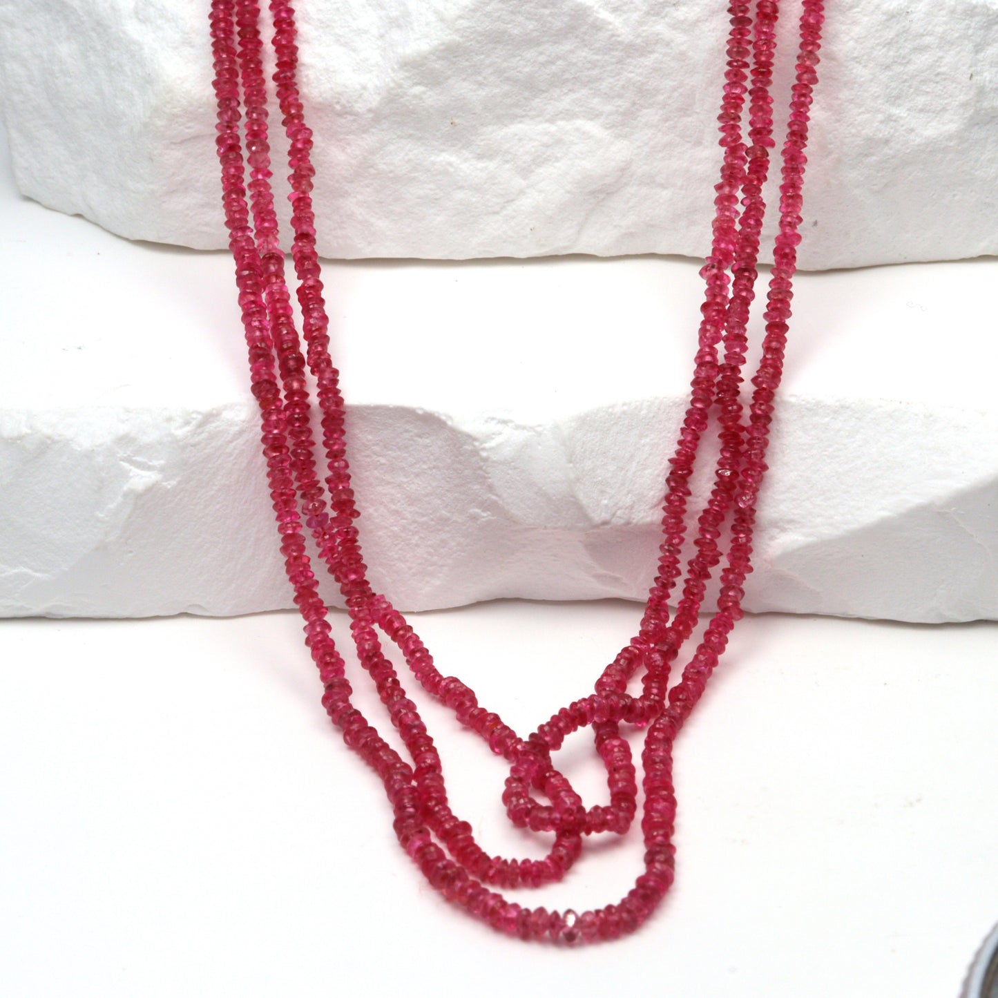 Pink Spinel 2mm Smooth Rondelles Bead Strand