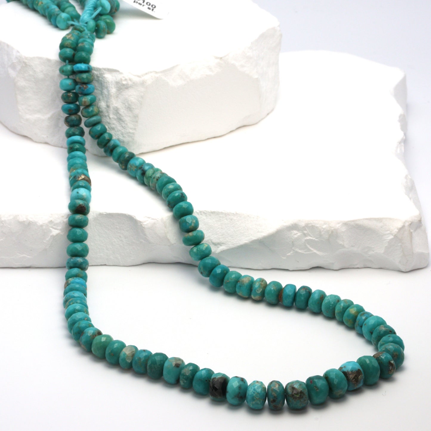Natural Blue-Green Turquoise 5mm Faceted Rondelles