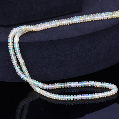 Warm White Ethiopian Opal 3.5mm Smooth Rondelles