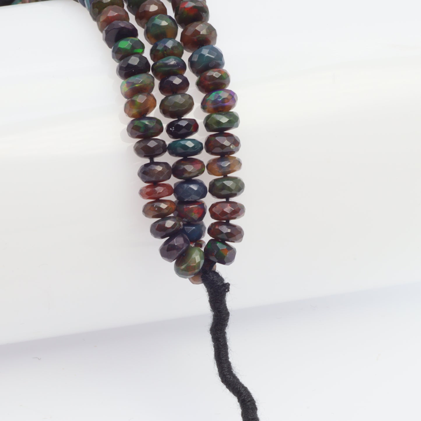 Black Ethiopian Opal 5mm Faceted Rondelles