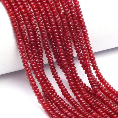 Red Ruby 3mm Smooth Rondelles Bead Strand