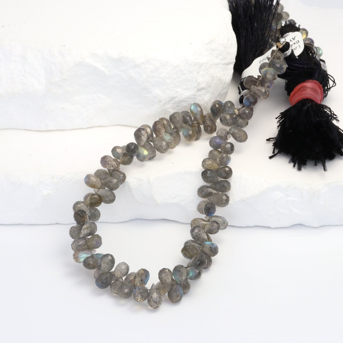 AAA Blue Labradorite 6x4mm Faceted Teardrop Briolettes