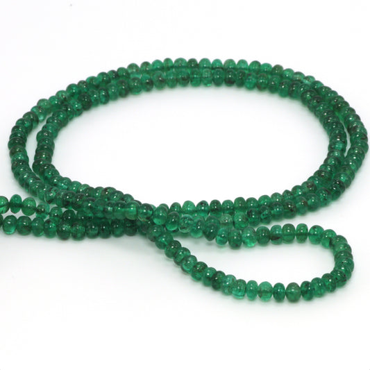 Green Emerald 2.5mm Smooth Rondelles Bead Strand