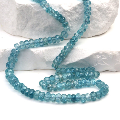 Blue Zircon 5mm Faceted Rondelles