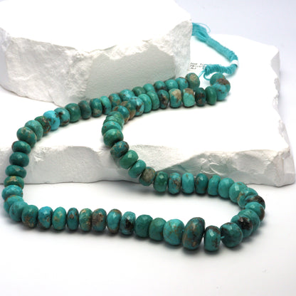 Natural Blue-Green Turquoise 8mm Faceted Rondelles