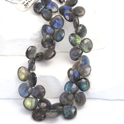 AA Dark Blue Labradorite 10mm Faceted Heart Shaped Briolettes