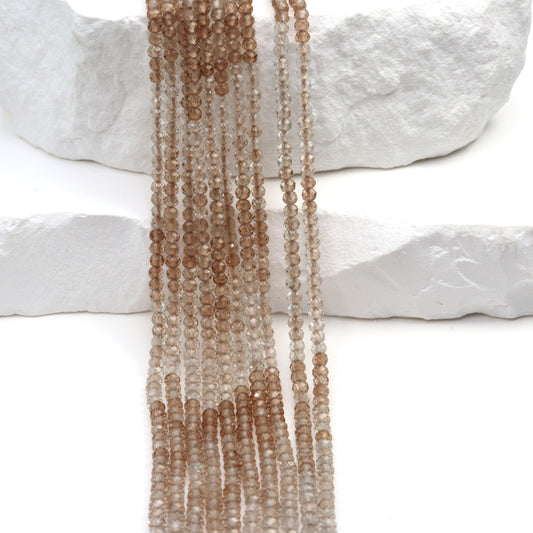 Ombre Imperial Topaz 2.5mm Faceted Rondelles