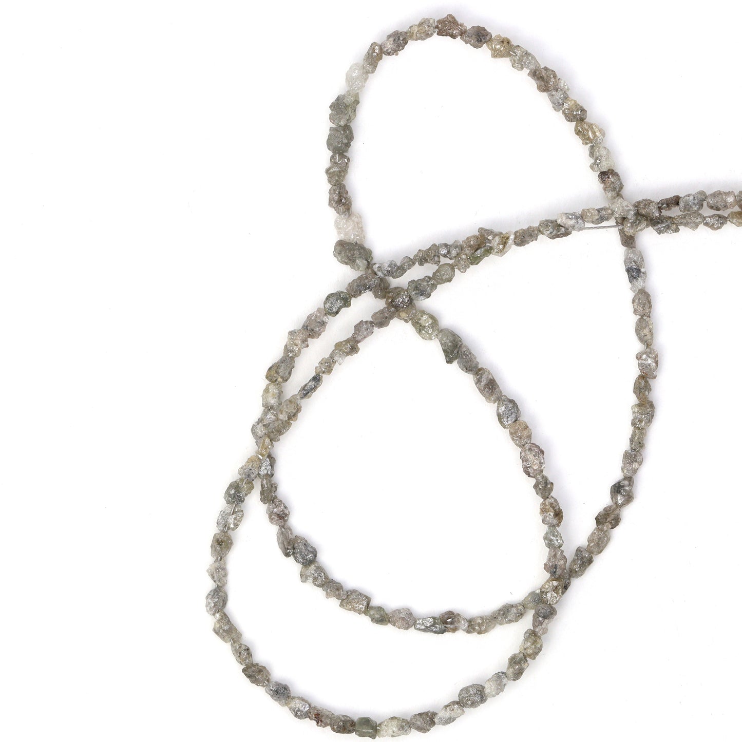 Gray Diamond 3x2mm - 4x3mm Faceted Chips Bead Strand