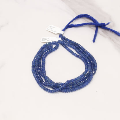 Royal Blue Sapphire 3mm Faceted Rondelles