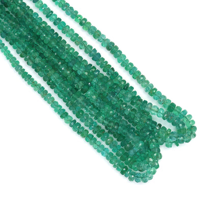 Green Emerald 2mm - 3.5mm Hand Faceted Rondelles Bead Strand