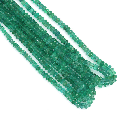 Green Emerald 2mm - 3.5mm Hand Faceted Rondelles Bead Strand