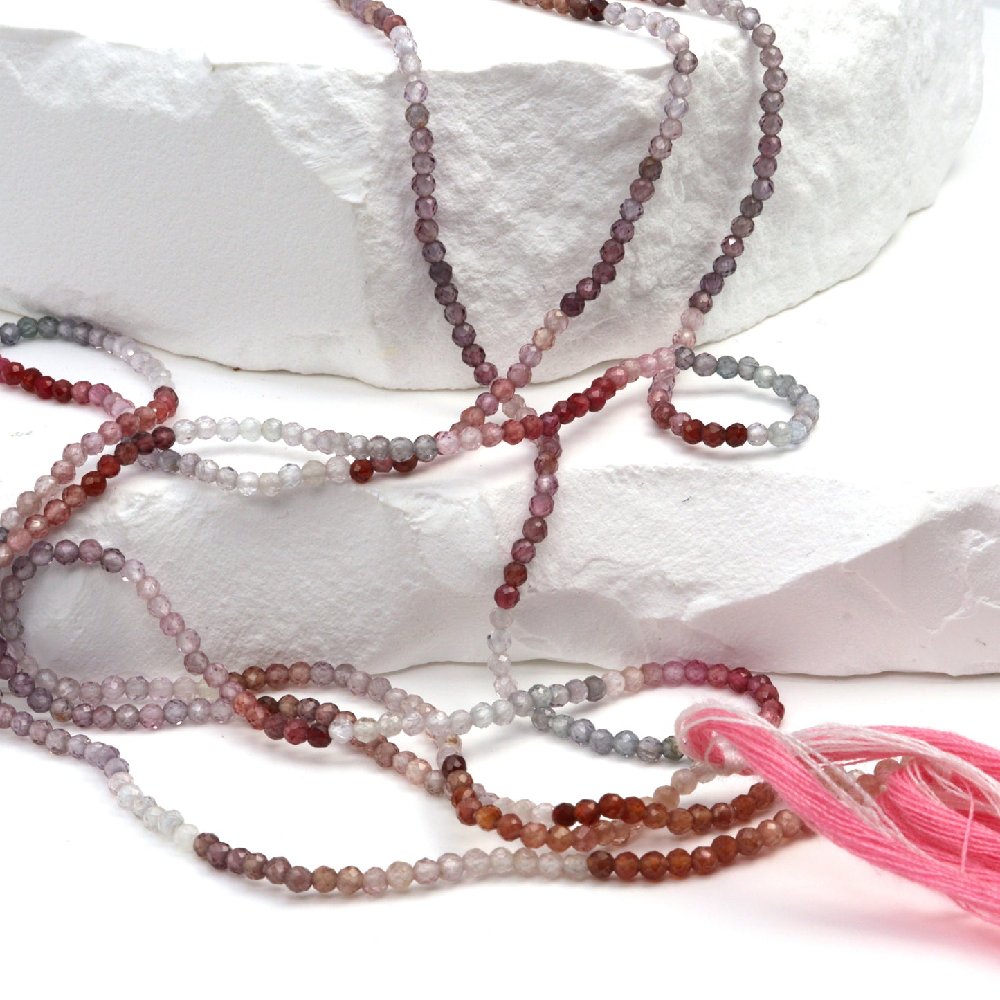 Multi Spinel 2mm Faceted Rounds Bead Strand