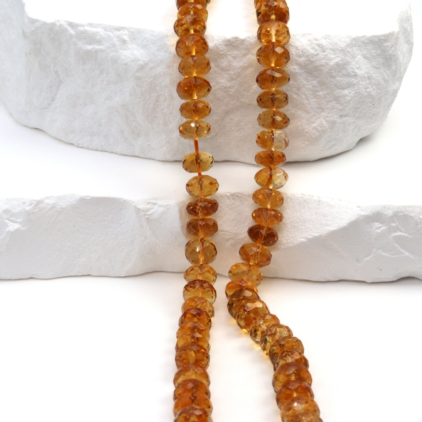 Yellow Orange Citrine 5.5mm Faceted Rondelles