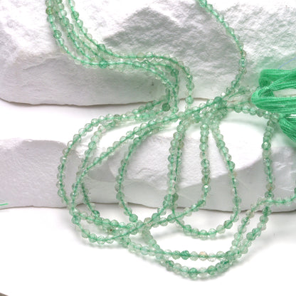 Green Amethyst 2mm Faceted Rounds