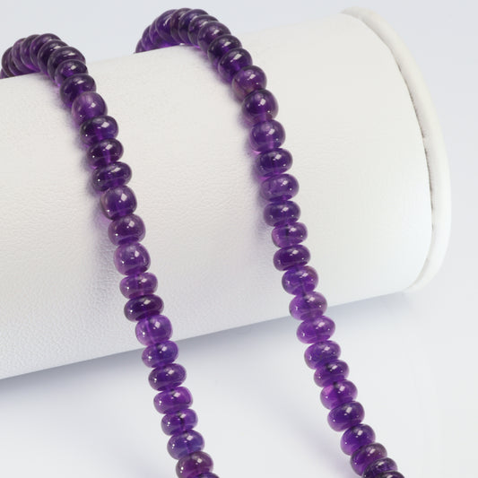 Purple Amethyst 5mm Smooth Rondelles