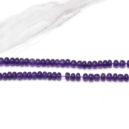 Purple Amethyst 6mm Smooth Rondelles Bead Strand