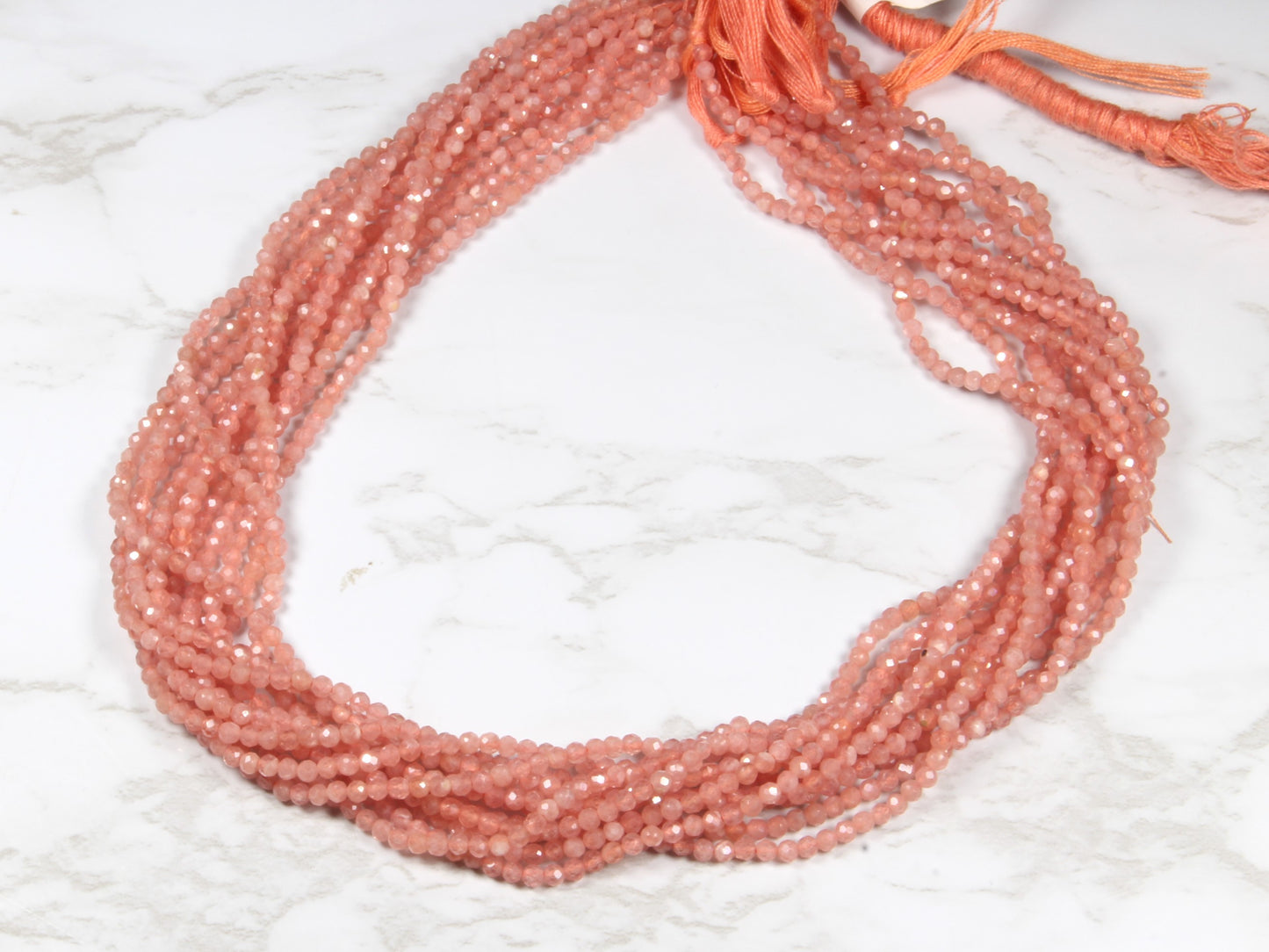 Pink Rhodochrosite 2.5mm Faceted Rounds