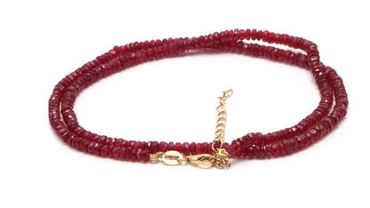 18k Ruby Bead Necklace