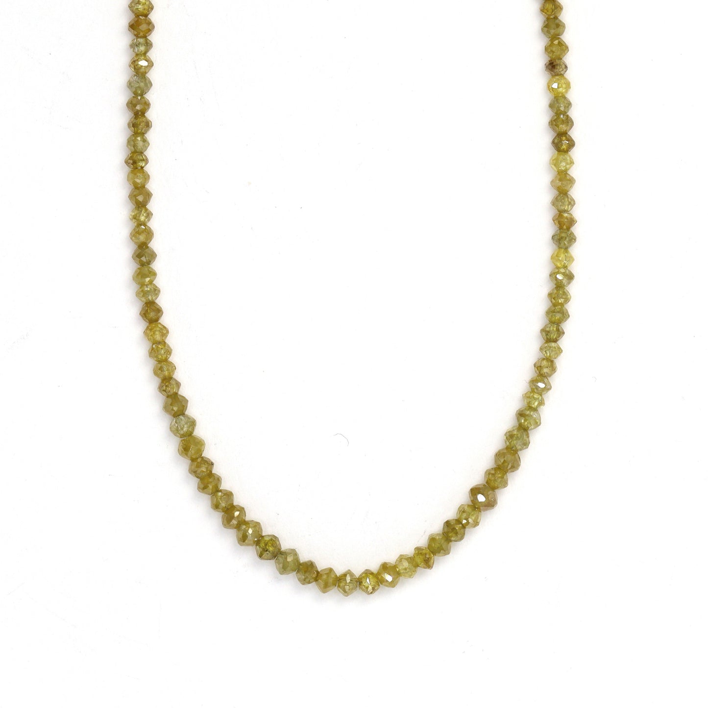 Yellow Diamond 1.8mm - 2.4mm Hand Faceted Rondelles Bead Strand