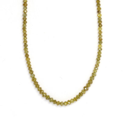 Yellow Diamond 1.8mm - 2.4mm Hand Faceted Rondelles Bead Strand