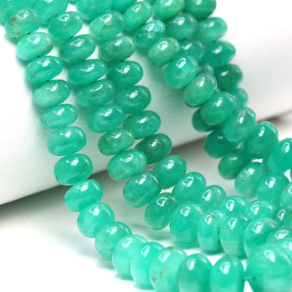 Green Emerald 4.5mm - 9mm Smooth Rondelles Bead Strand