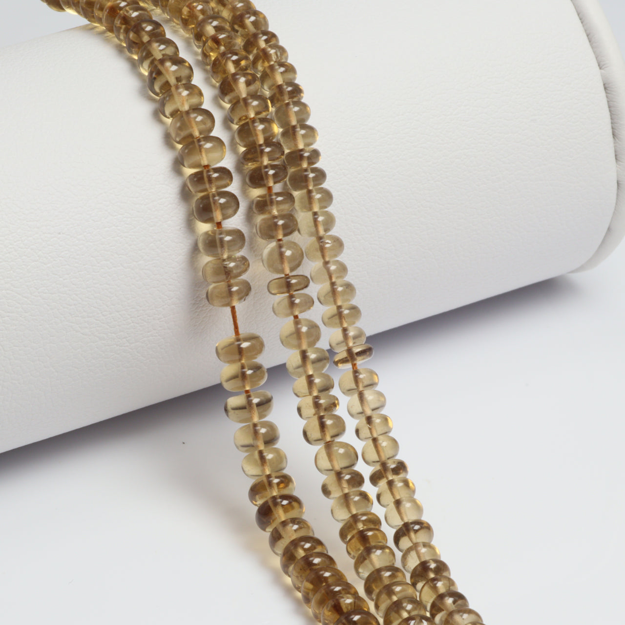 Light Brown Whiskey Quartz 4mm Smooth Rondelles Bead Strand