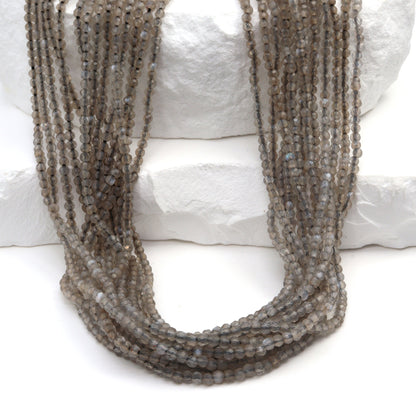 Gray Moonstone 2mm Faceted Rondelles Bead Strand