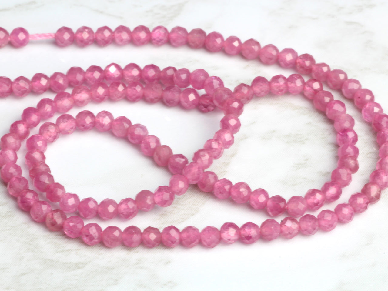 Pink Tourmaline 2.5mm Faceted Rounds