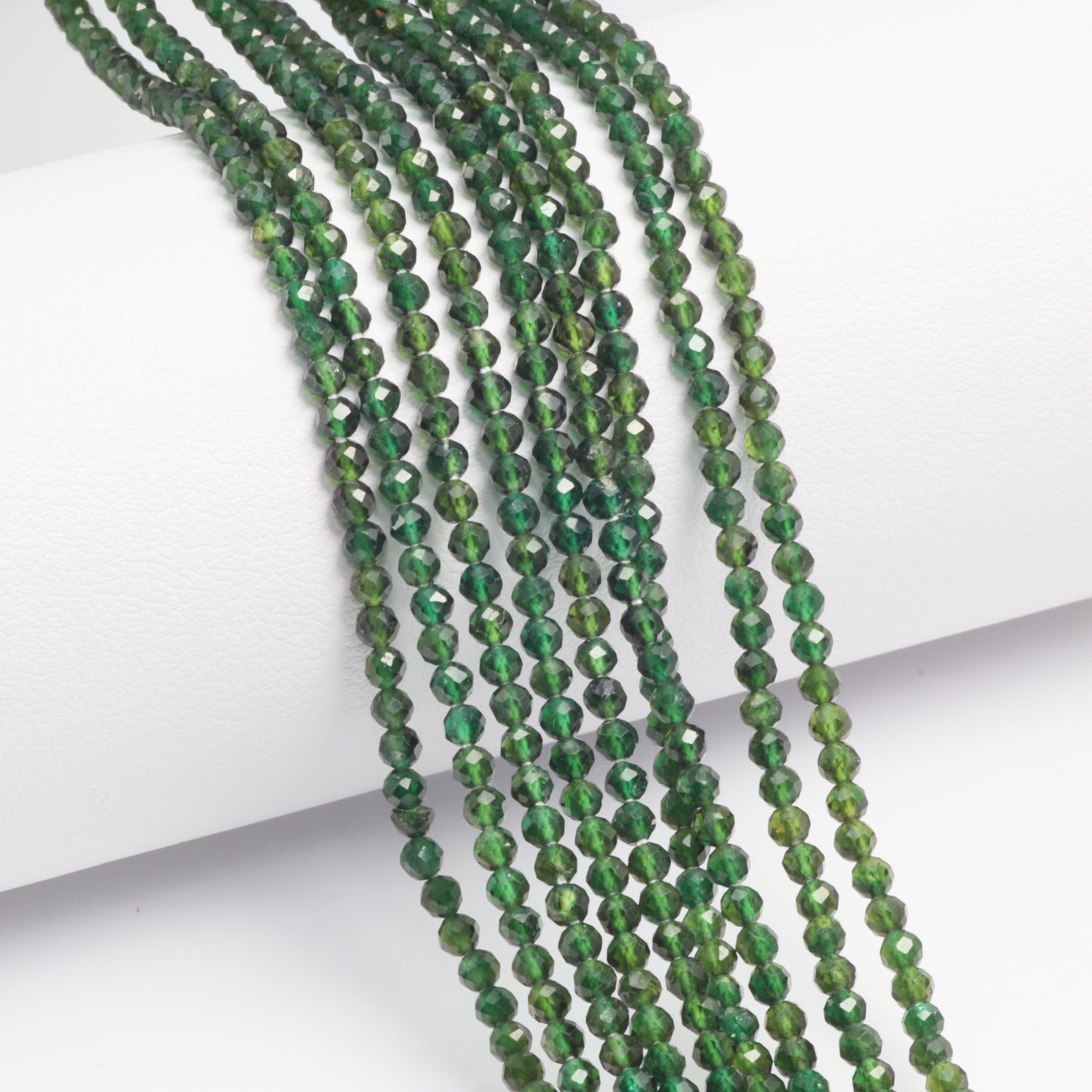 Green Tourmaline 2.5mm Faceted Rounds