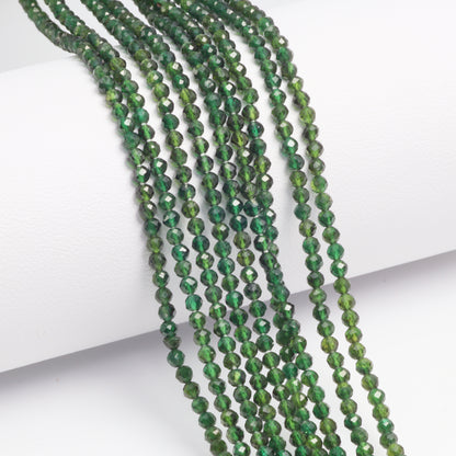 Green Tourmaline 2.5mm Faceted Rounds