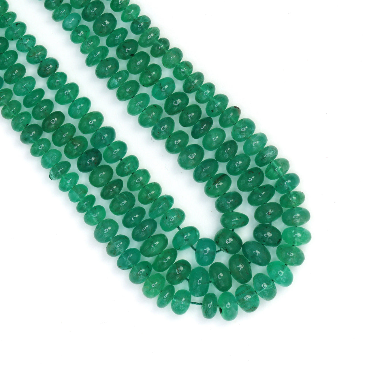 Green Emerald 4mm Smooth Rondelles