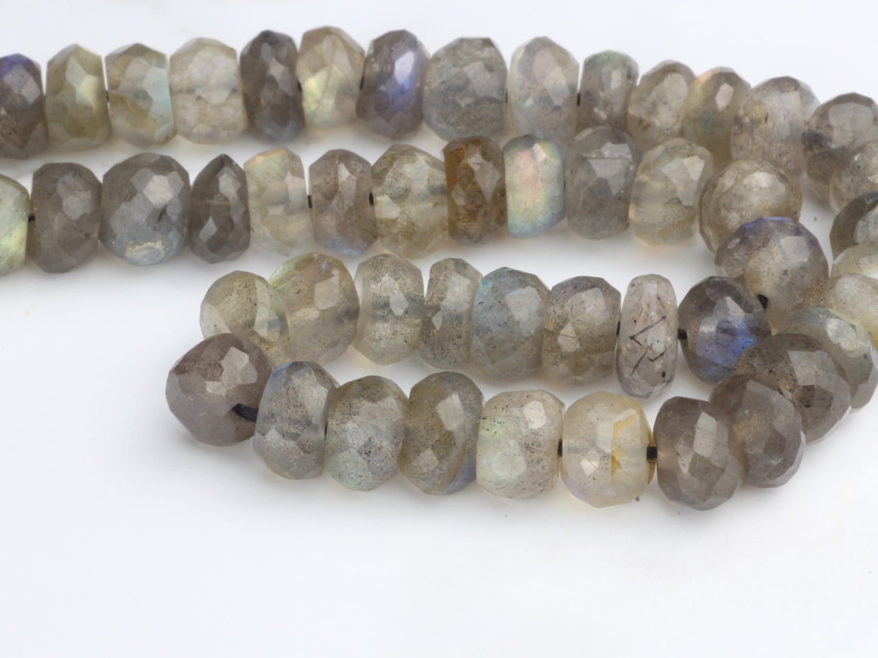 Blue Labradorite 7mm Faceted Rondelles