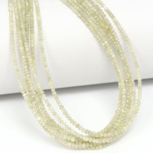 Champagne Diamond 1.7mm – 2.2mm Hand Faceted Rondelles Bead Strand