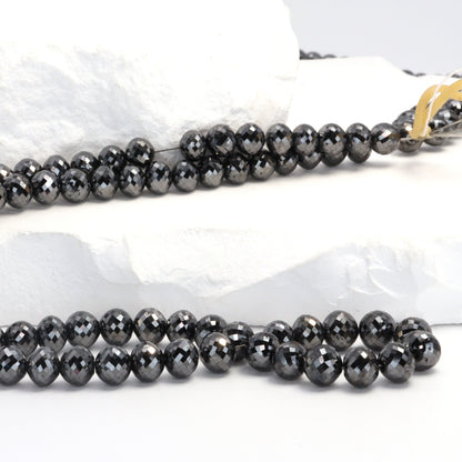 Black Diamond 6mm Faceted Rondelles