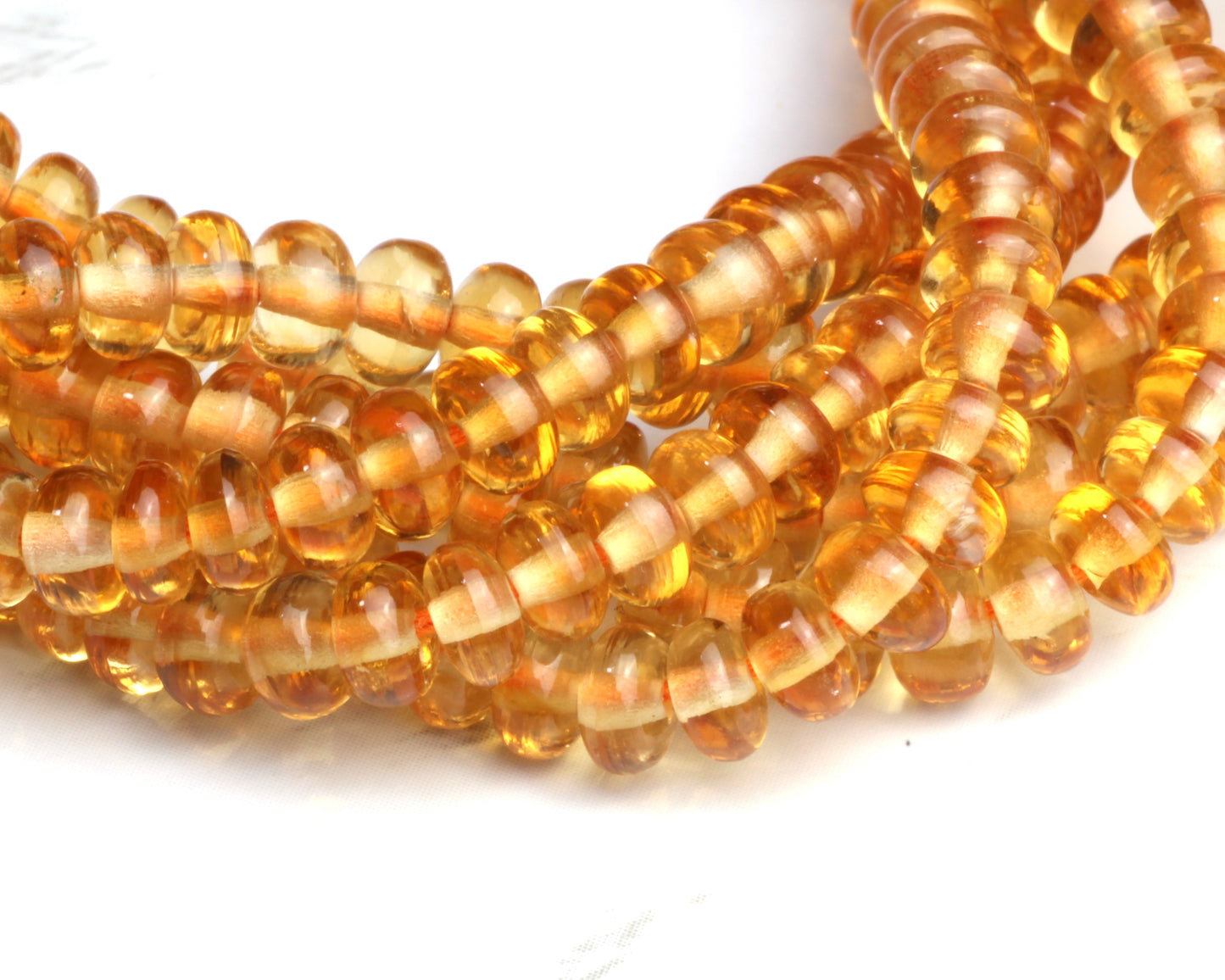 Yellow Citrine 5mm Smooth Rondelles