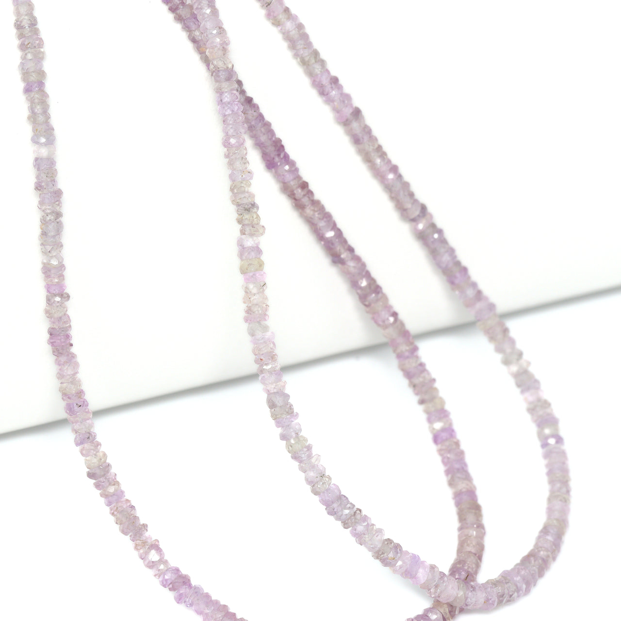Purple Sapphire 3mm – 3.5mm Hand Faceted Rondelles Bead Strand