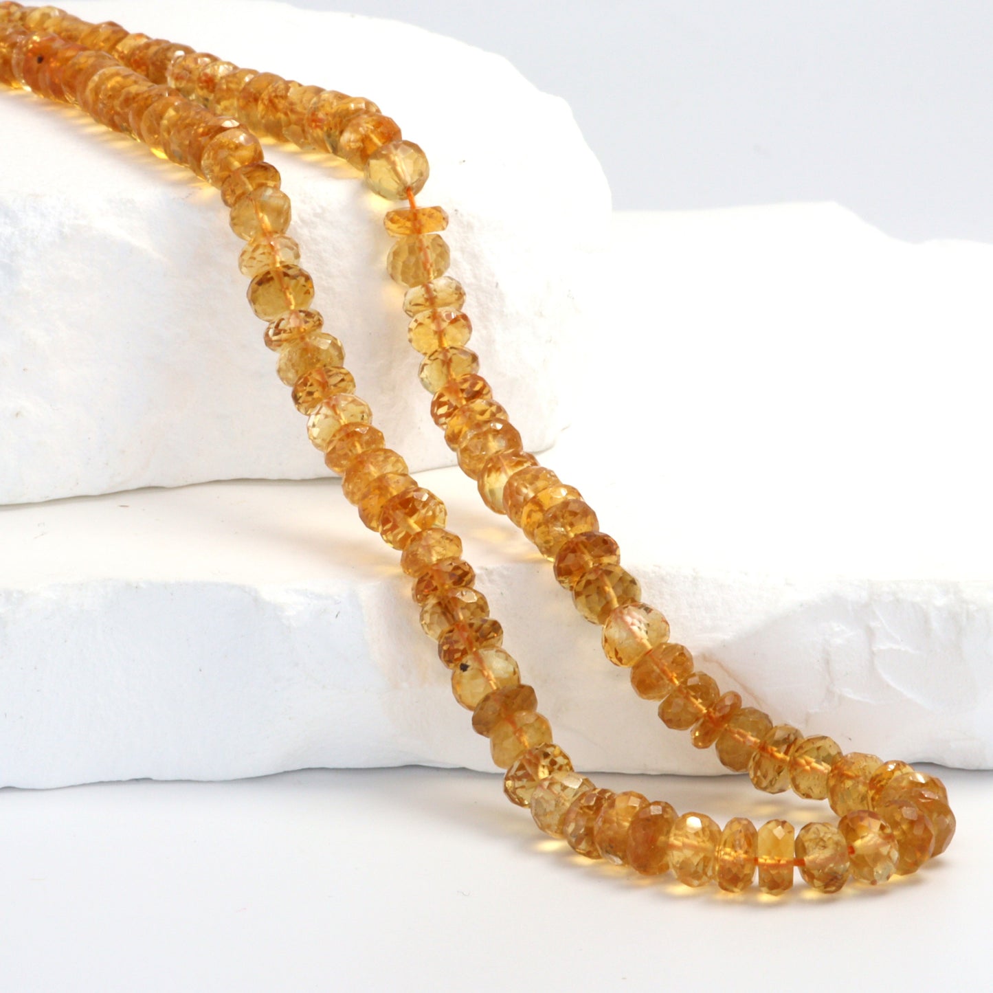 Yellow Orange Citrine 5mm Faceted Rondelles